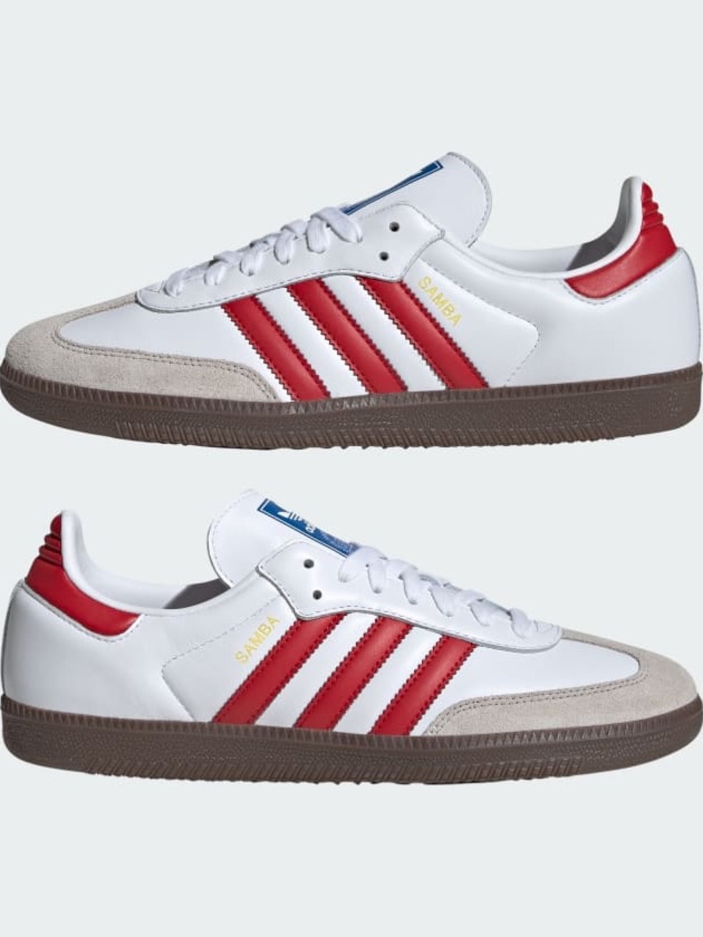 Classic OG  Samba Sneakers in White, Red & Gum New With Tags Size 6.5